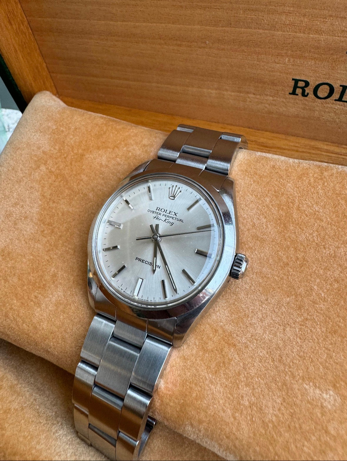 Rolex Air King Ref. 5500 quadrante argentato - revisionato - garanzia - vintage