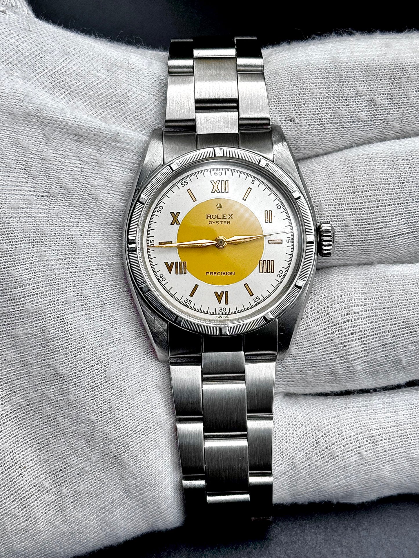 Rolex Oyster Precision Ref. 6422 – Quadrante Bicolore Giallo/Roman Silver – Anni '60