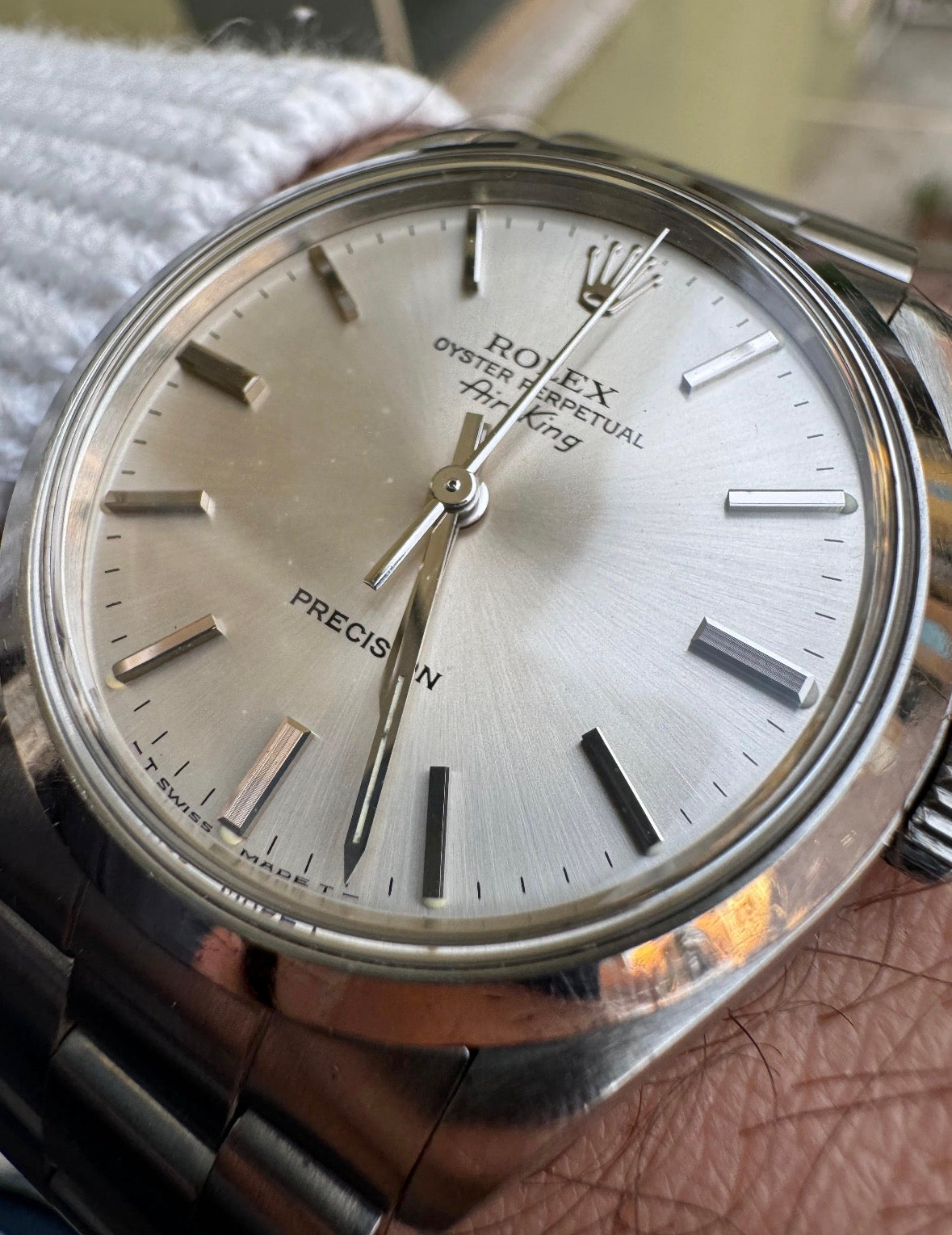 Rolex Air King Ref. 5500 quadrante argentato - revisionato - garanzia - vintage