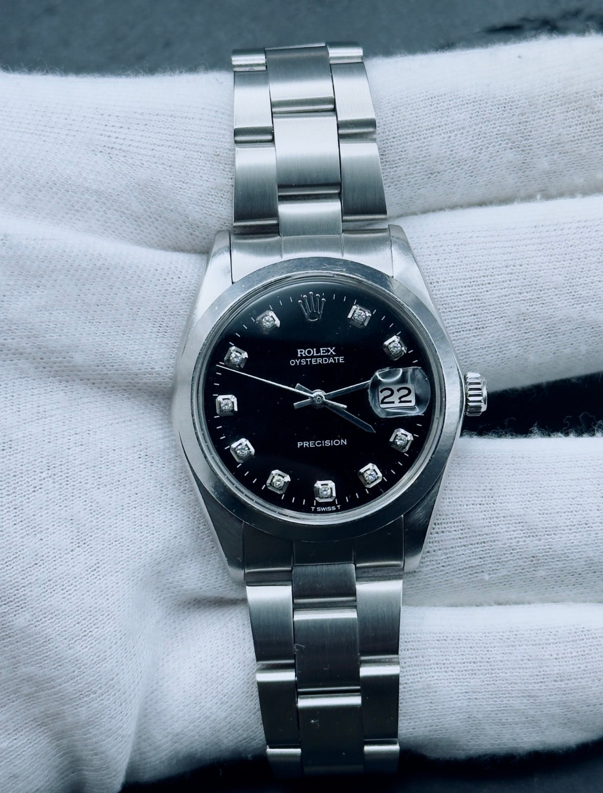 Rolex Oyster Precision Ref. 6694 dial nero brillantini - garanzia - revisionato - originale - orologio vintage