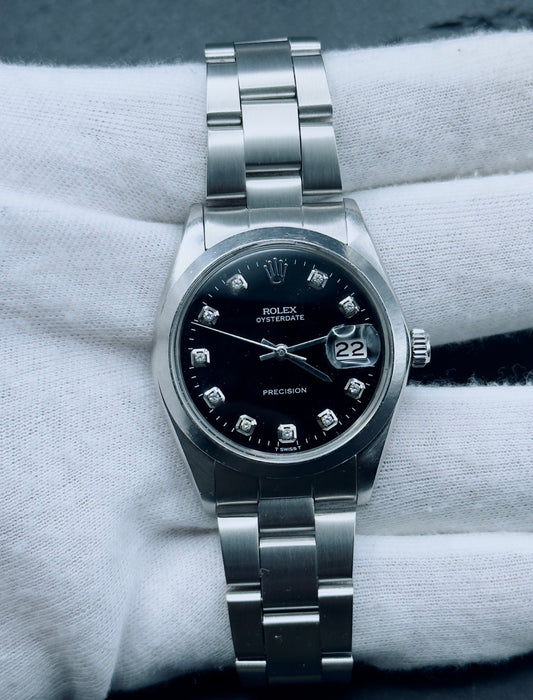 Rolex Oyster Precision Ref. 6694 dial nero brillantini - garanzia - revisionato - originale - orologio vintage