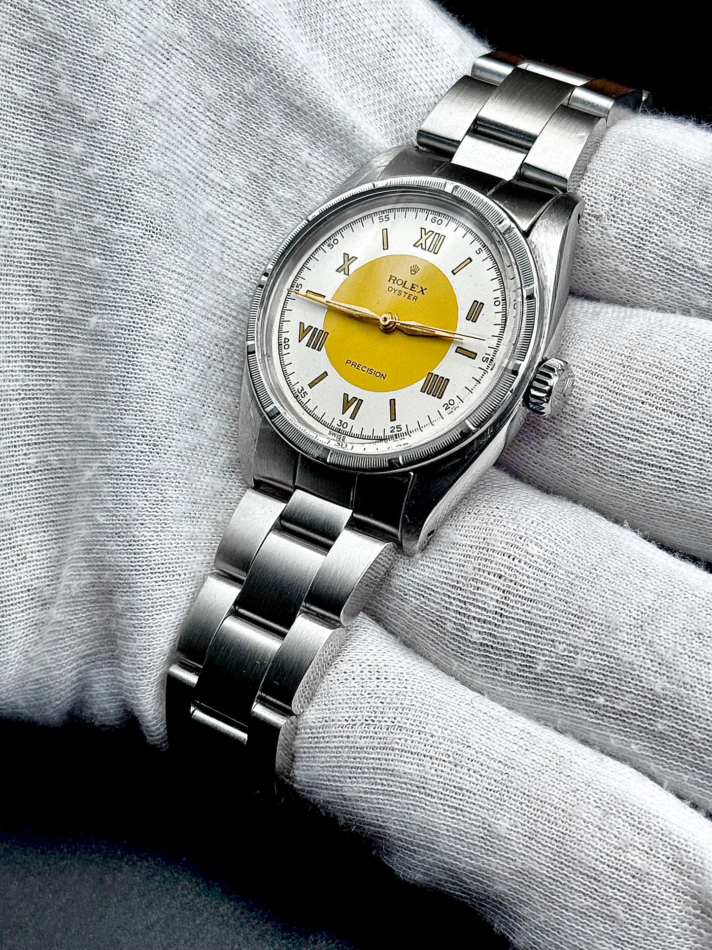 Rolex Oyster Precision Ref. 6422 – Quadrante Bicolore Giallo/Roman Silver – Anni '60