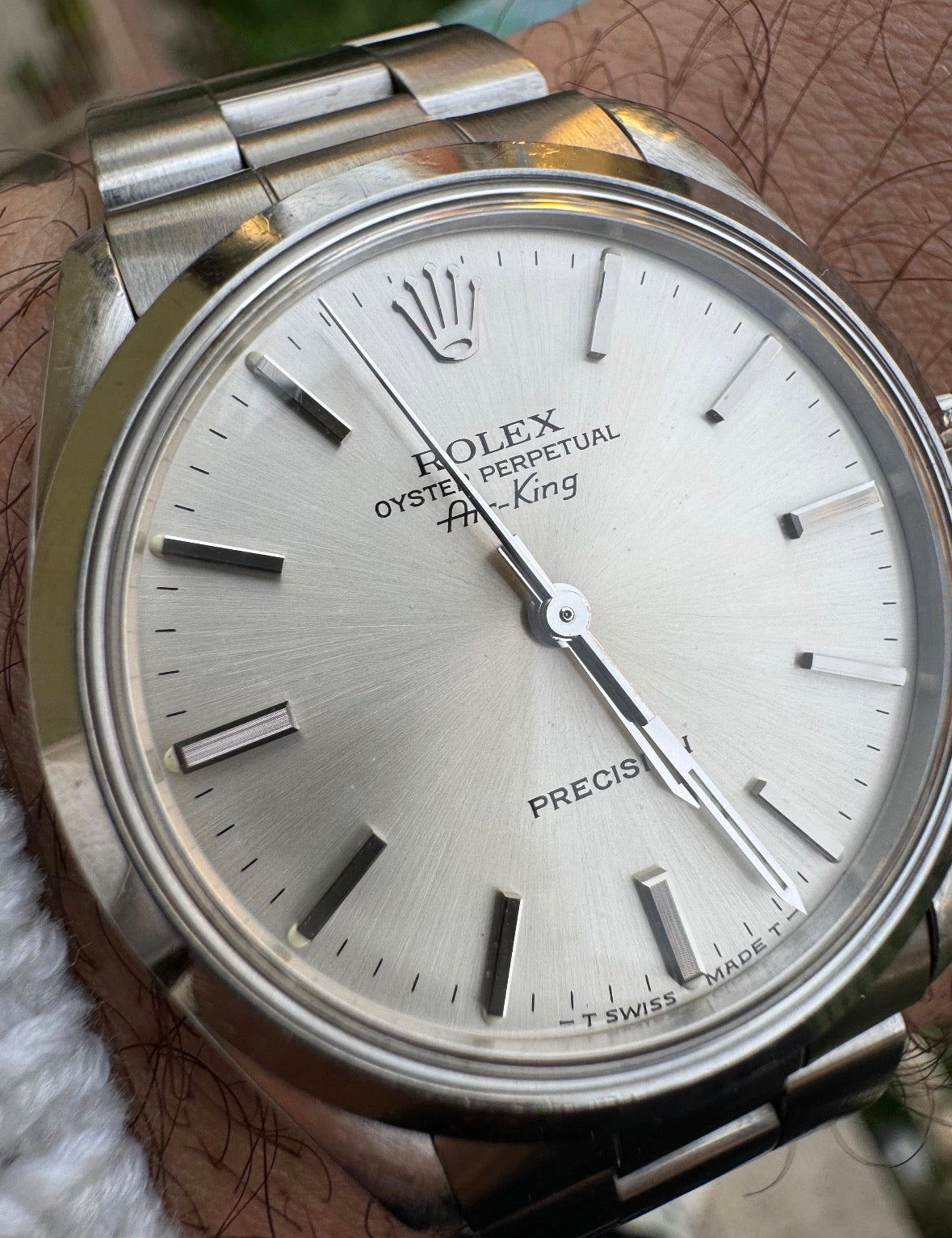 Rolex Air King Ref. 5500 quadrante argentato - revisionato - garanzia - vintage