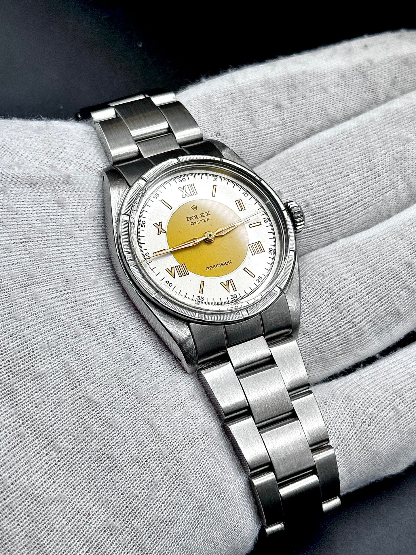 Rolex Oyster Precision Ref. 6422 – Quadrante Bicolore Giallo/Roman Silver – Anni '60
