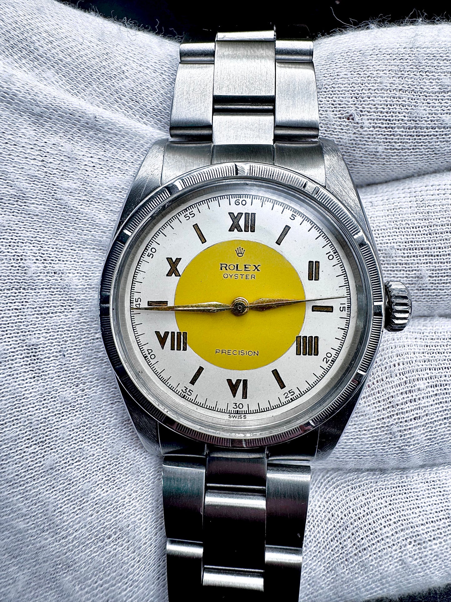 Rolex Oyster Precision Ref. 6422 – Quadrante Bicolore Giallo/Roman Silver – Anni '60