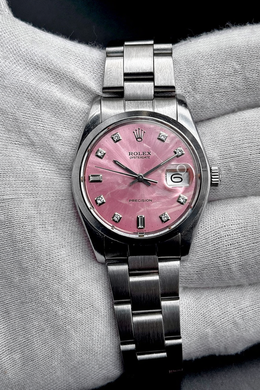 Rolex Oyster Precision ref. 6694 - dial madreperla rosa brillantini - garanzia - revisionato