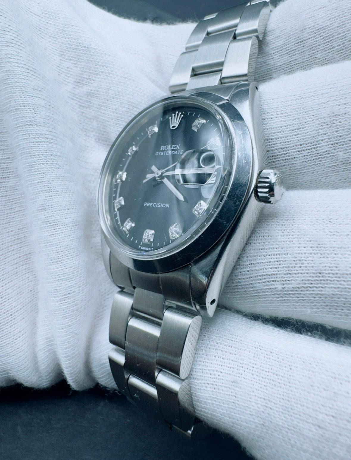 Rolex Oyster Precision Ref. 6694 dial nero brillantini - garanzia - revisionato - originale - orologio vintage