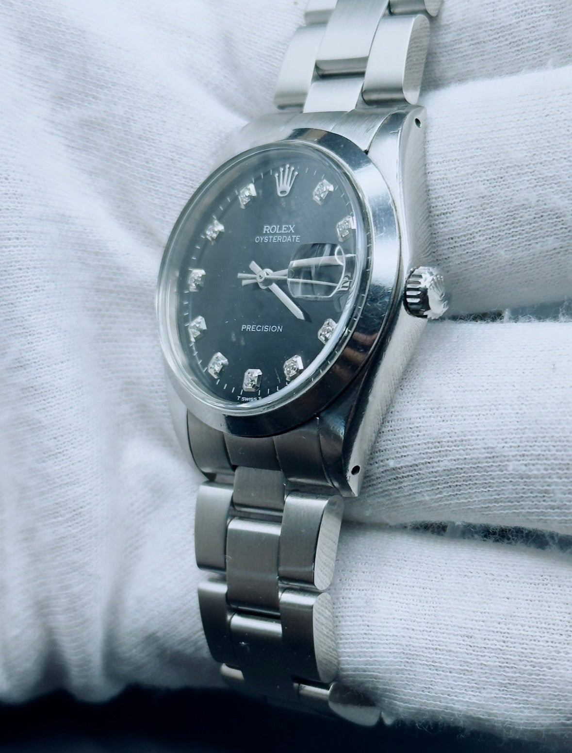 Rolex Oyster Precision Ref. 6694 dial nero brillantini - garanzia - revisionato - originale - orologio vintage