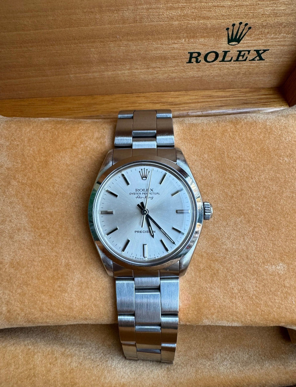 Rolex Air King Ref. 5500 quadrante argentato - revisionato - garanzia - vintage