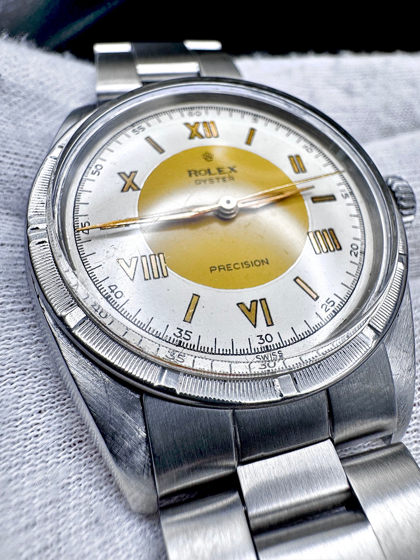Rolex Oyster Precision Ref. 6422 – Quadrante Bicolore Giallo/Roman Silver – Anni '60