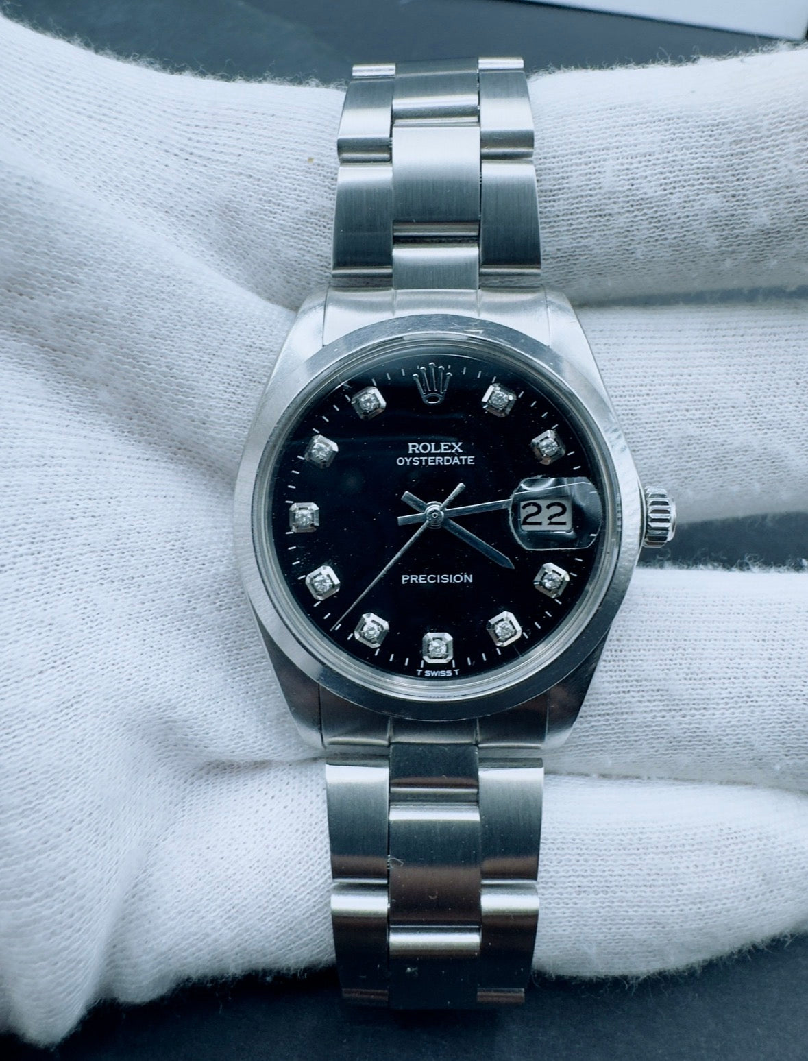 Rolex Oyster Precision Ref. 6694 dial nero brillantini - garanzia - revisionato - originale - orologio vintage