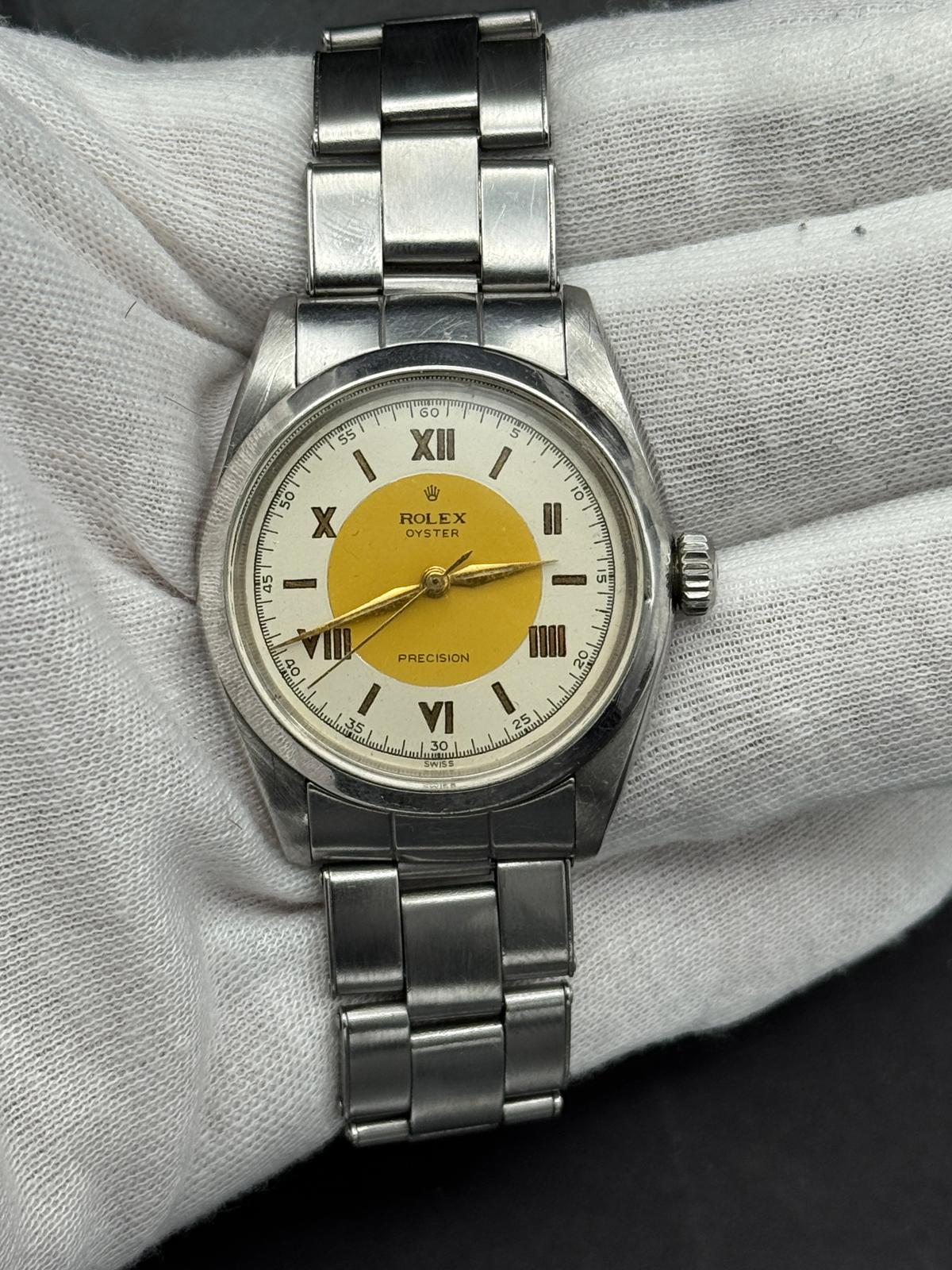 Rolex Oyster Precision Ref. 6422 – Quadrante Bicolore Giallo/Roman Silver – Anni '60