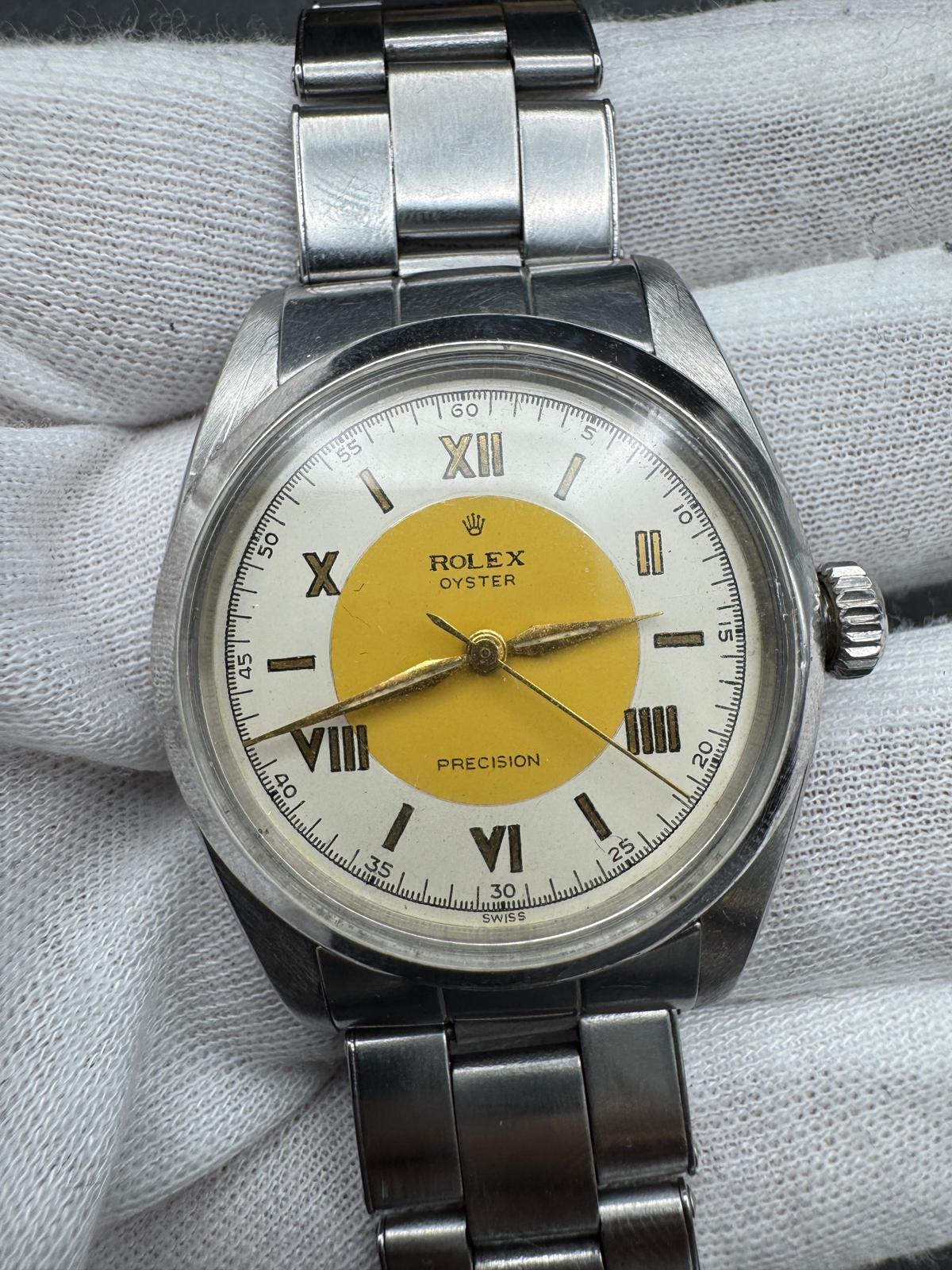 Rolex Oyster Precision Ref. 6422 – Quadrante Bicolore Giallo/Roman Silver – Anni '60