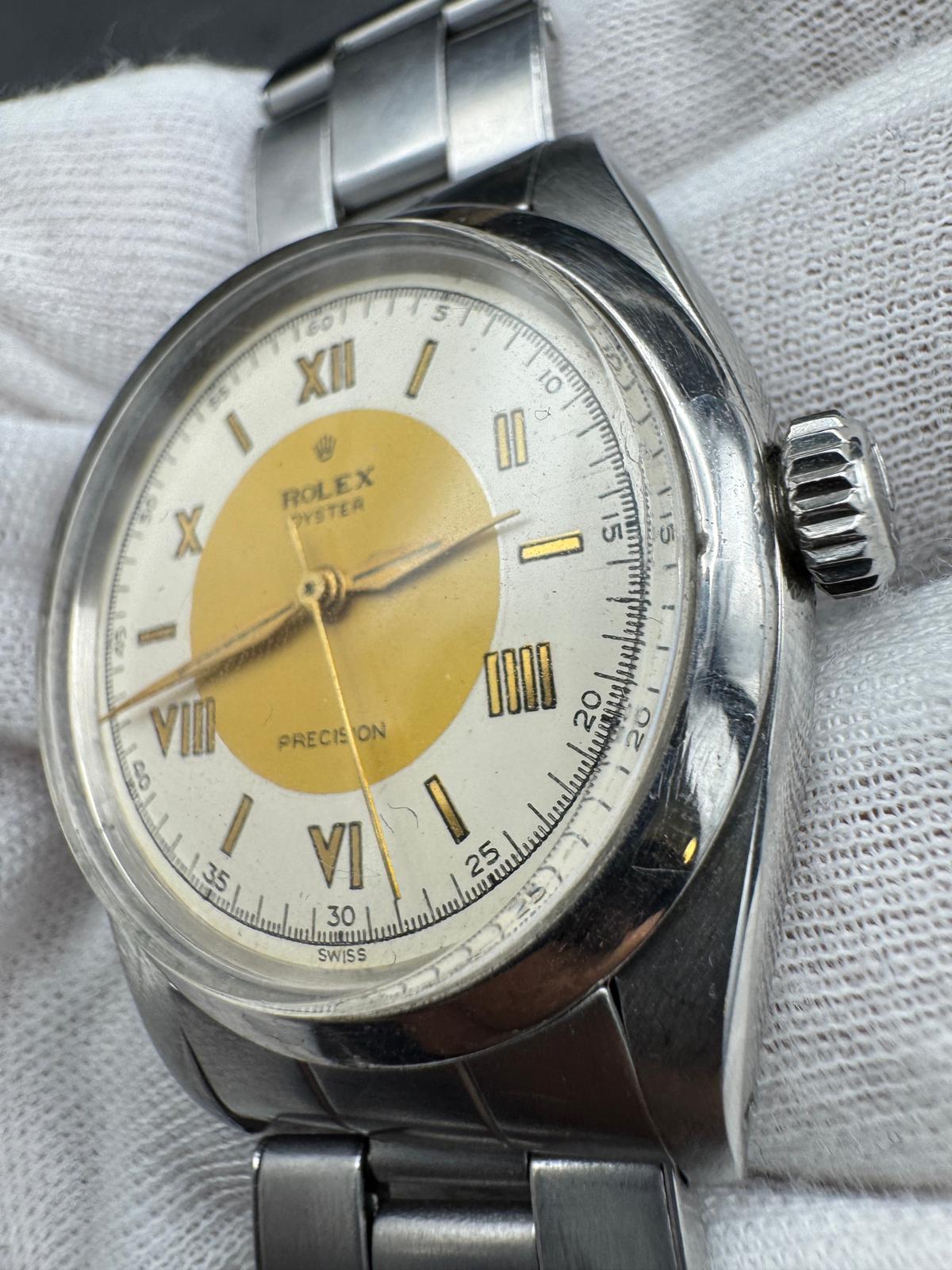 Rolex Oyster Precision Ref. 6422 – Quadrante Bicolore Giallo/Roman Silver – Anni '60